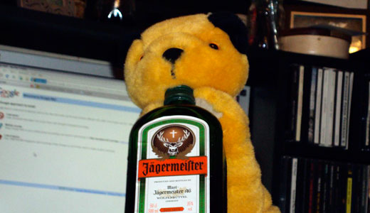 Sooty nicks the Jägermeister Sooty nicks the Jägermeister